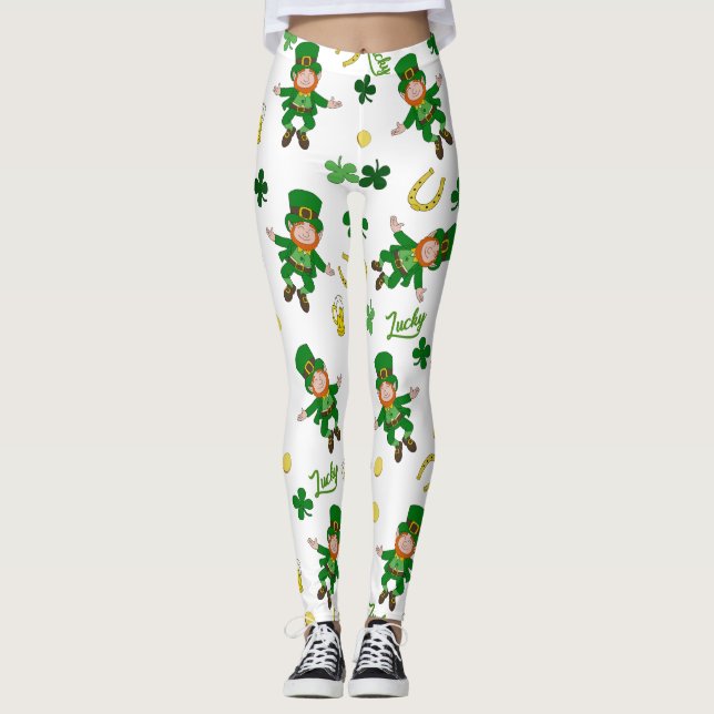 St Patricks Tagesmuster Leggings (Vorderseite)