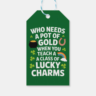 St Patricks Teacher Lucky Charm Clover Irish Geschenkanhänger