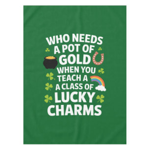 St Patricks Teacher Lucky Charm Clover Irish Tischdecke