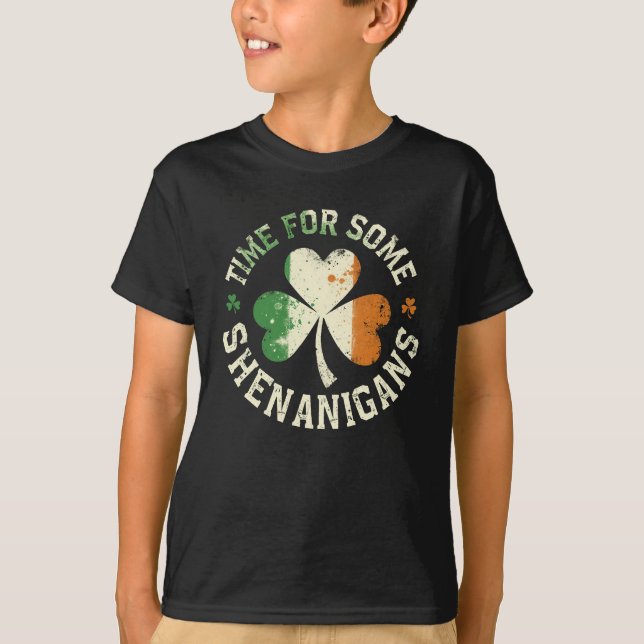St. Patrick's Time for some Shenanigans Clover Fun T-Shirt (Vorderseite)