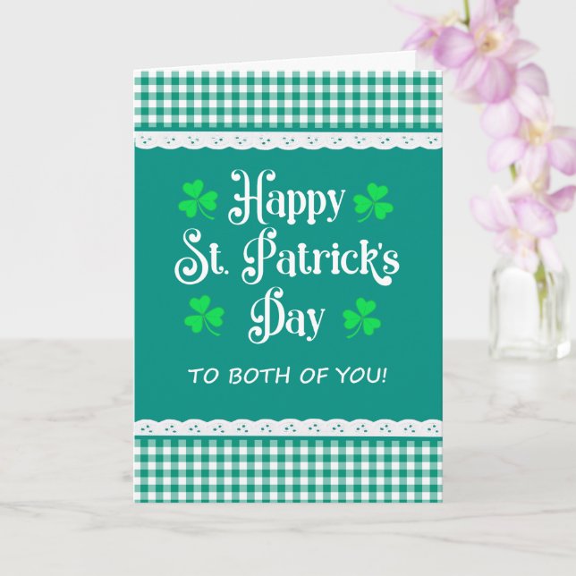 St Patrick's To You Kleeblatts Green Karos Karte (Orchidee)