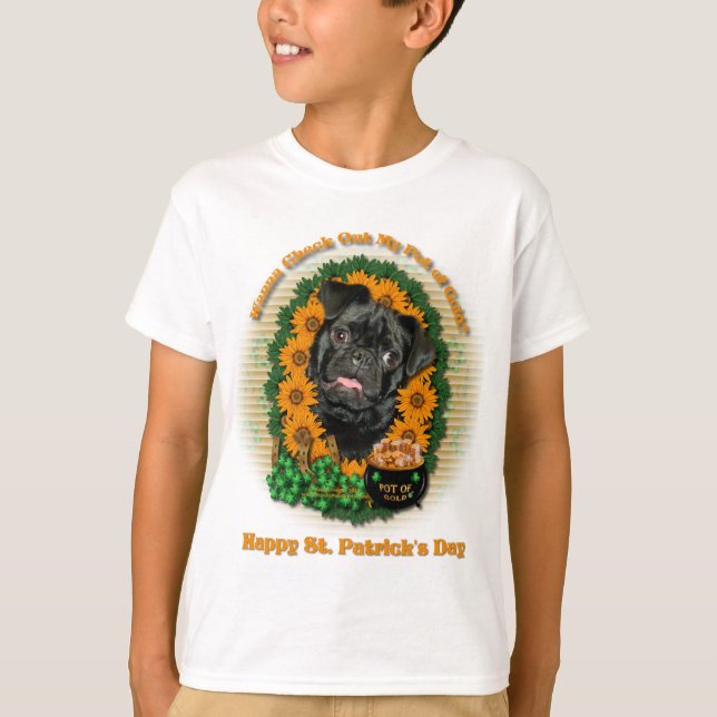 St. Patricks - Topf Gold - Mops - Ruffy T-Shirt (Vorderseite)