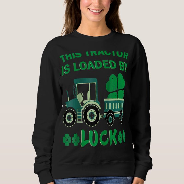 St Patrick's Tractor Kleeblatts LKW LKW Sweatshirt (Vorderseite)