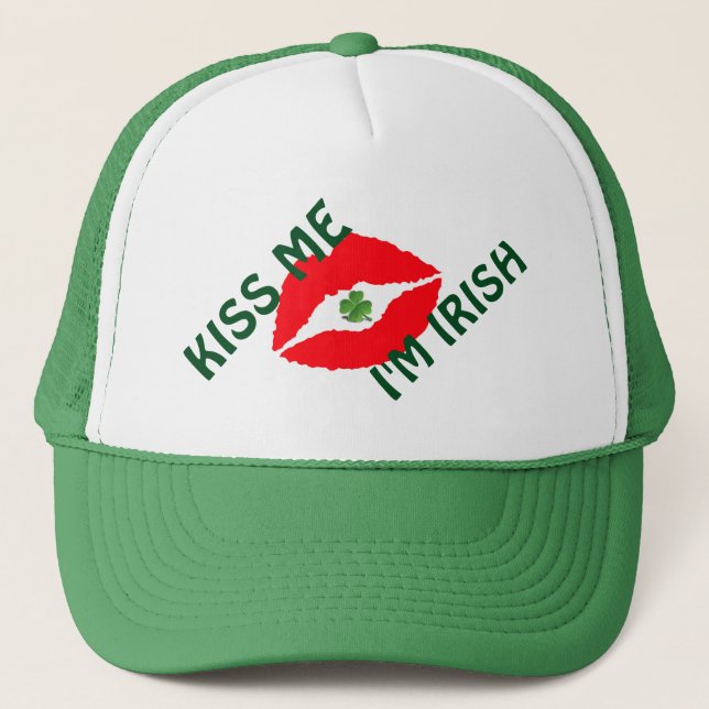 ST. Patricks Trucker Hat/Lips Truckerkappe (Vorderseite)