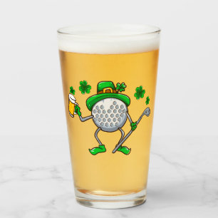 St Patricks Vater Golf Golfing Leprechaun Irish Be Glas