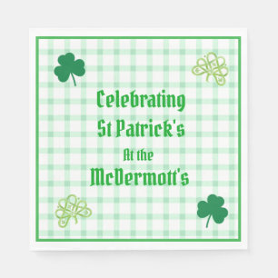 St Patricks Watercolor-Glücksklee Serviette