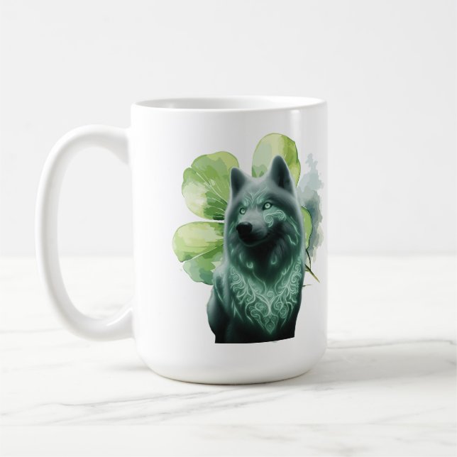 St. Patrick's Wolf Spirit Tasse ☘️ 🐺 (Links)