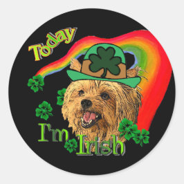 St. Patrick's Yorkshire Terrier Runder Aufkleber