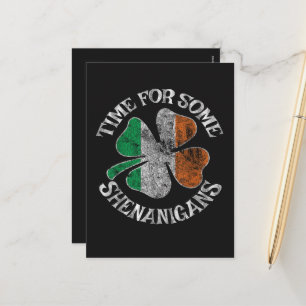 St. Patricks Zeit für ein paar Schabernack Kleebla Feiertagspostkarte