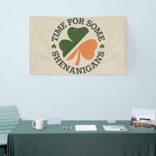 St. Patricks Zeit für einige Schabernack Kleeblatt Banner