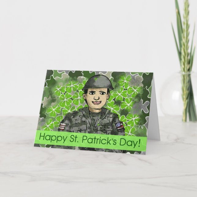 St.Patrick'sDay:Smiling Soldier(StPatricksDay1001) Karte (Vorderseite)