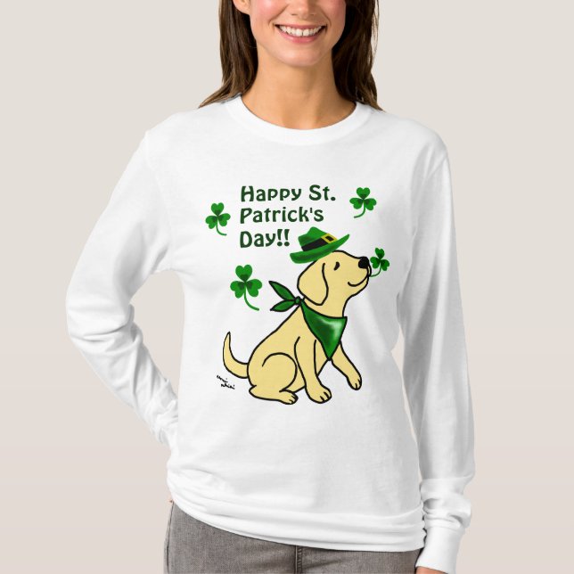 St- Patricktagesgelb Labrador T-Shirt (Vorderseite)