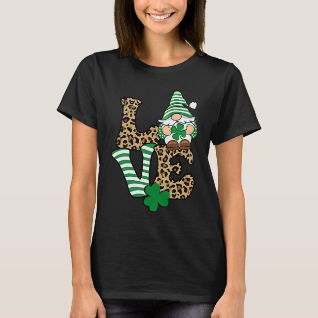 St Patricku2019s Day Lucky Love Gnome St Patrick's T-Shirt (Vorderseite)