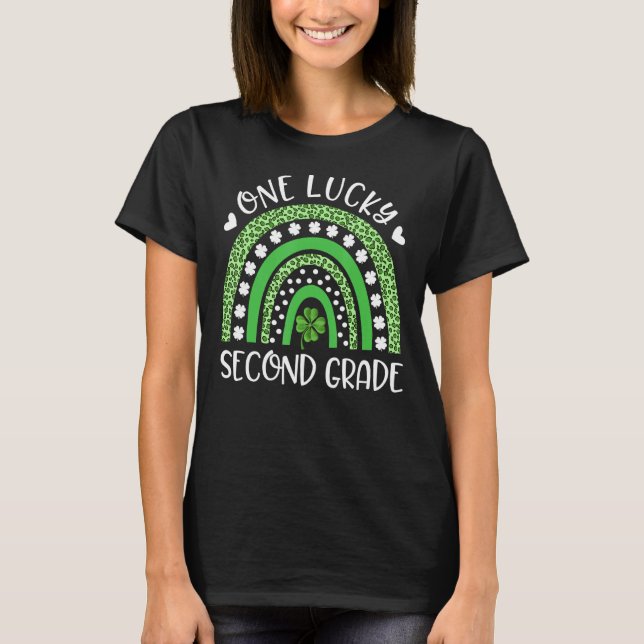 St Patricku2019s Day One Lucky Second Grade Teache T-Shirt (Vorderseite)