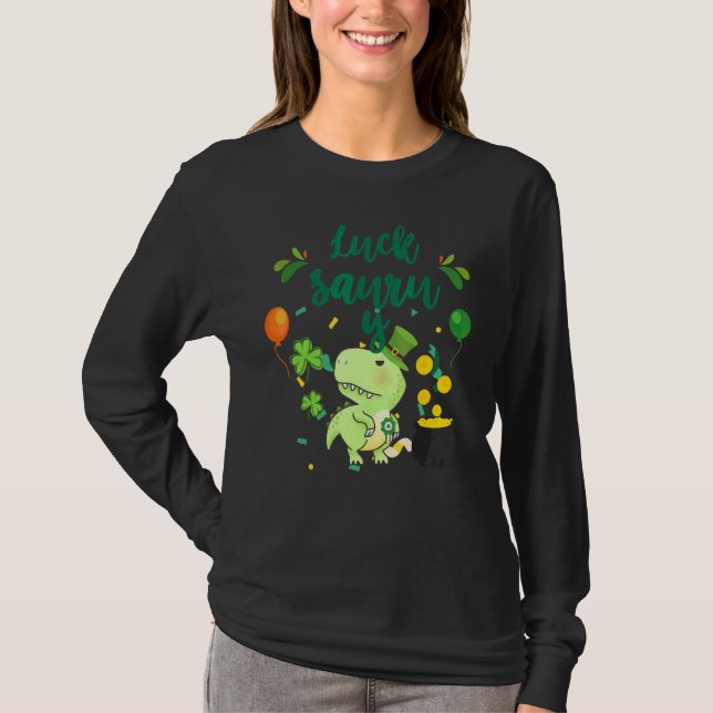St Patricku2019s Rex Lucky Saurus Dinosaur St Pat T-Shirt (Vorderseite)