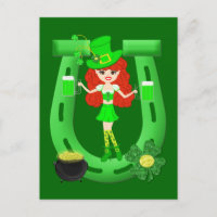 St Pat's Day Redhead Girl Leprechaun