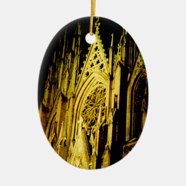 'St. Pats Kathedrale @ Night' 2025 Keramik Ornament (Vorne)