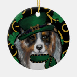 St. Patty Australian Shepherd Keramik Ornament