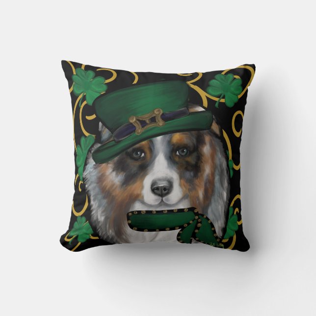 St. Patty Australian Shepherd Kissen (Vorderseite)