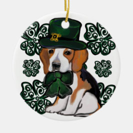 St. Patty Beagle Keramik Ornament