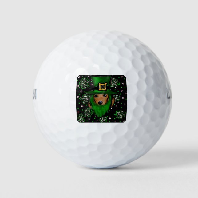 St. Patty Dackel Art Design Golfball (Vorderseite)