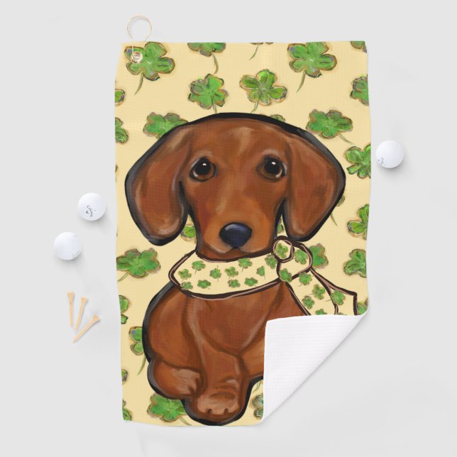 St.Patty-Dackel Golfhandtuch (Insitu)