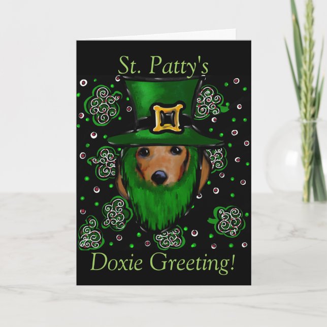 St. Patty Doxie Karte (Vorderseite)