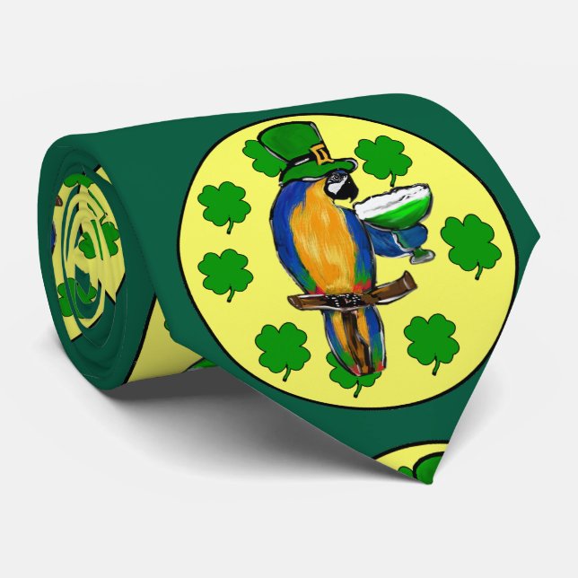 ST. PATTY PAPAGEI KRAWATTE (Gerollt)