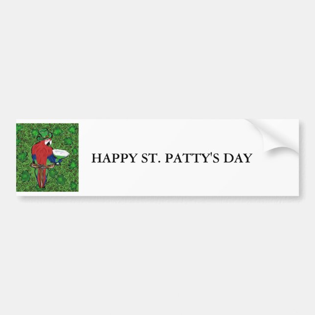St Patty Parrot Autoaufkleber (Vorne)