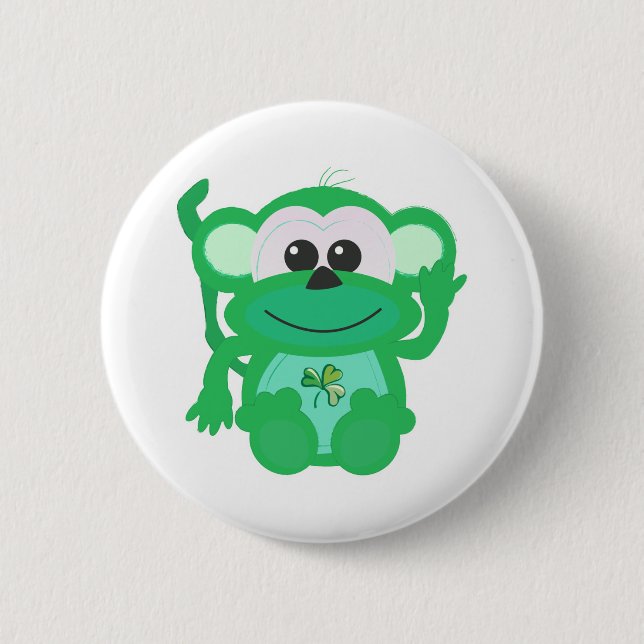 St. Pattys Day Goofkins Affe Button (Vorderseite)
