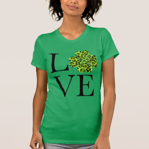 St. Patty's Day Green cheetah Leopard Kleeblatt T-Shirt