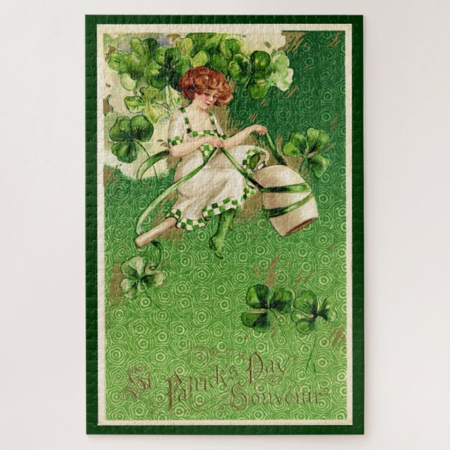 St. Patty's Day Mädchen Großes Puzzle (Vertikal)