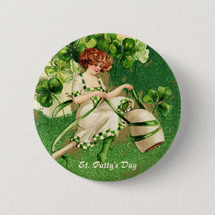 St. Patty's Day Mädchen Knopf Button