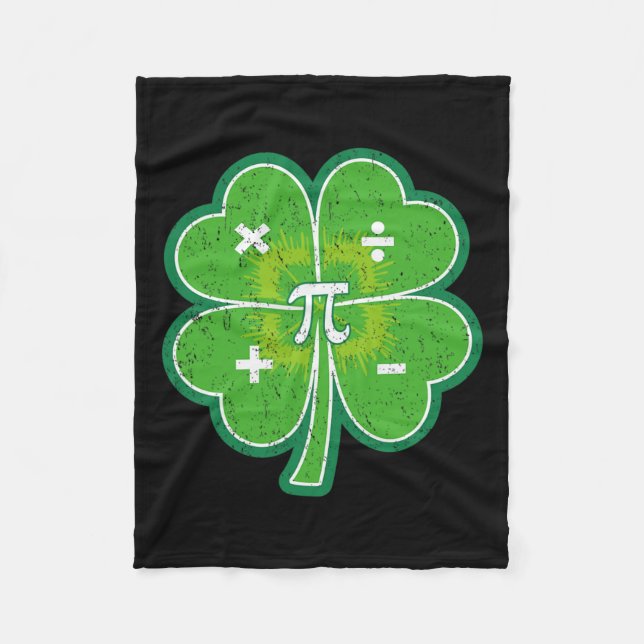 St Pattys Pi Day St Patricks Kleeblatt Lucky Ma Fleecedecke (Vorderseite)