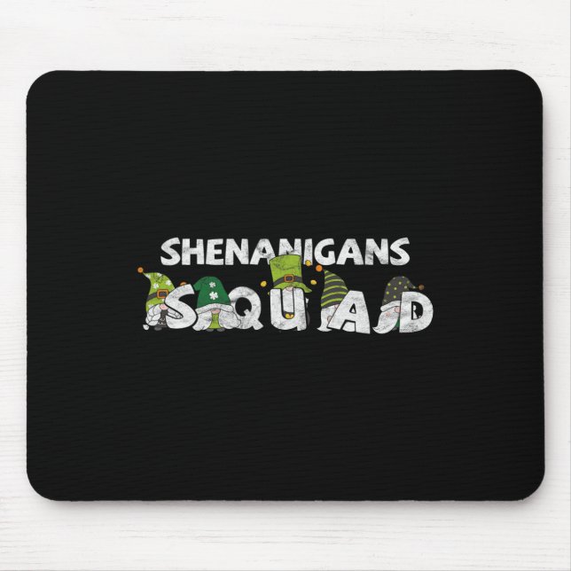 St Pattys Squad Gnomes St Patricks Day Shenanigans Mousepad (Vorne)