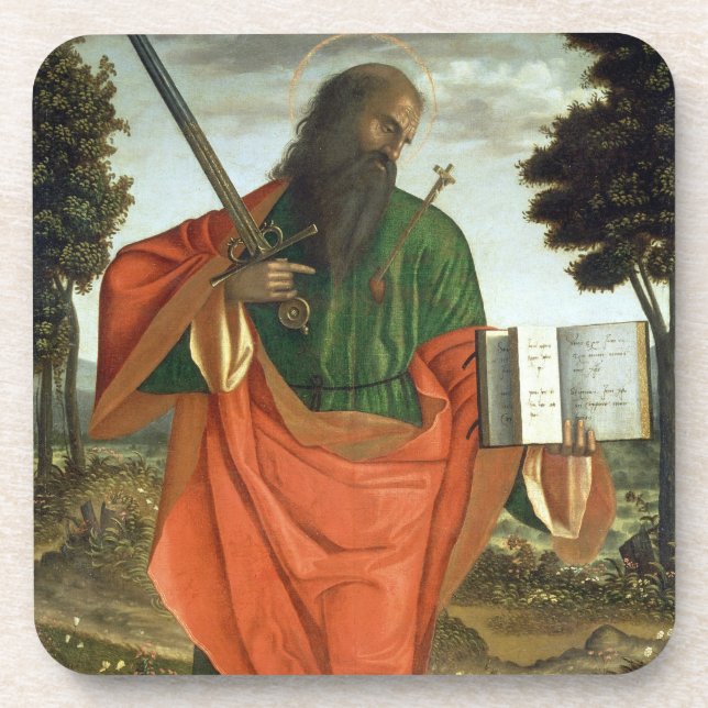 St Paul, 1520 (Öl auf Platte) Getränkeuntersetzer (Vorderseite)