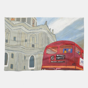 St. Paul Cathedral und London Bus Küchentuch
