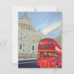St. Paul Cathedral und London Buskarte Feiertagskarte