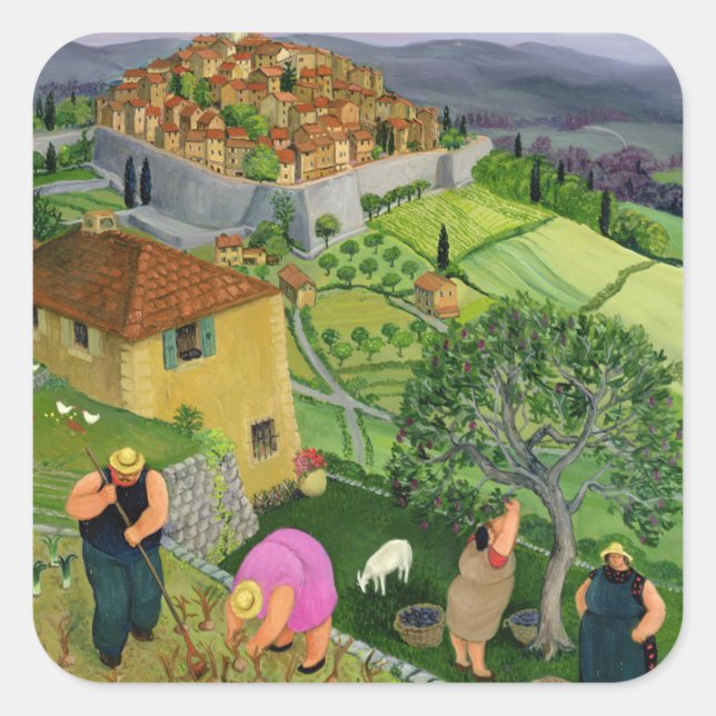 St. Paul de Vence Quadratischer Aufkleber (Vorderseite)