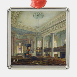 St Paul, Deptford (w/c auf Papier) Silbernes Ornament