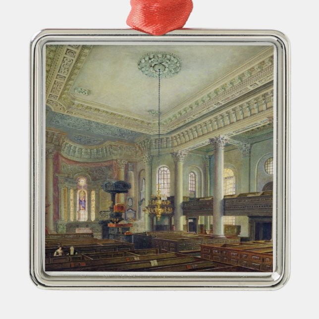 St Paul, Deptford (w/c auf Papier) Silbernes Ornament (Vorne)