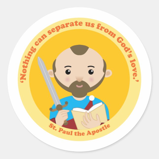 St. Paul der Apostel Runder Aufkleber (Vorderseite)