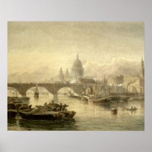 St Paul Kathedralen-und London-Brücke von der SU Poster