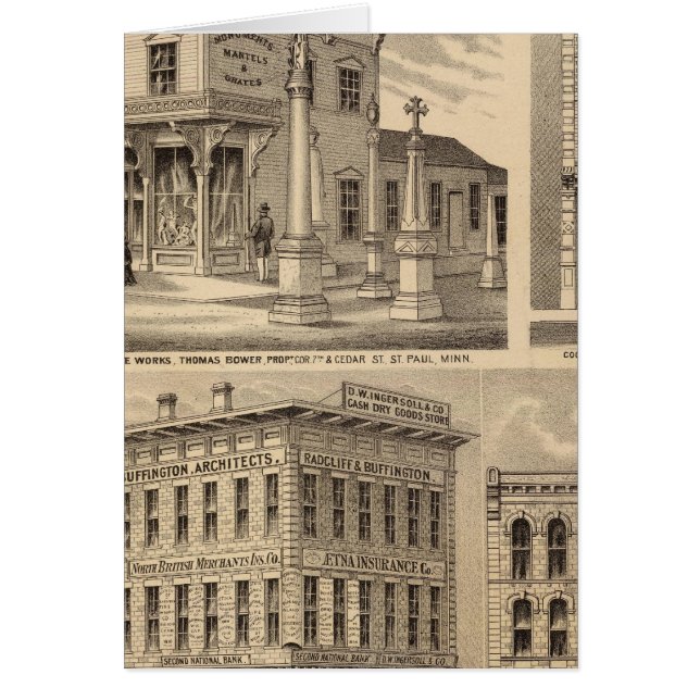 St. Paul, Minneapolis, Minnesota Lithograph Map (Vorne)