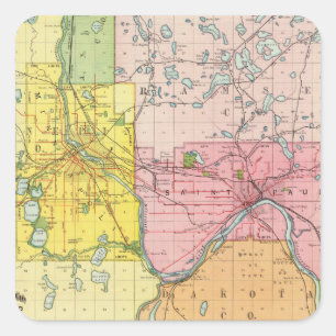 St Paul, Minneapolis, Minnesota Quadratischer Aufkleber