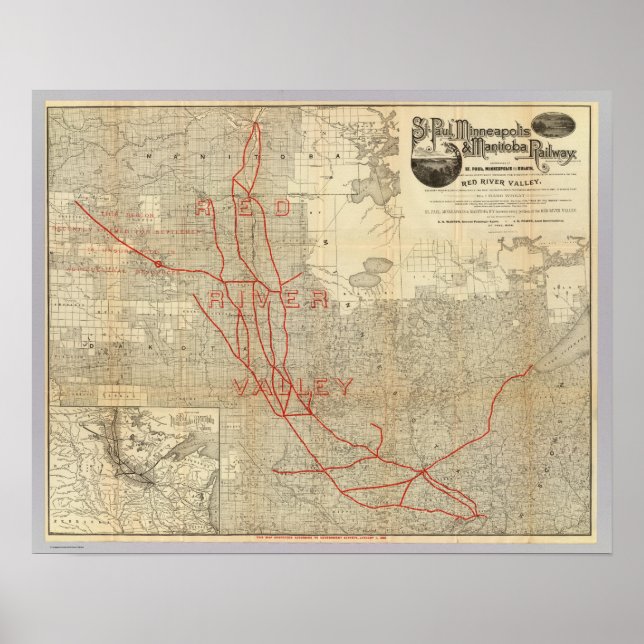 St. Paul, Minneapolis und Manitoba Railway Poster (Vorne)