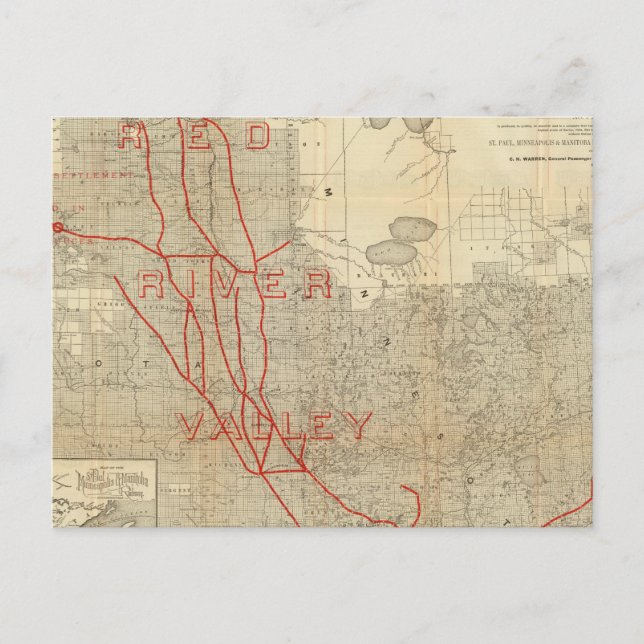 St. Paul, Minneapolis und Manitoba Railway Postkarte (Vorderseite)
