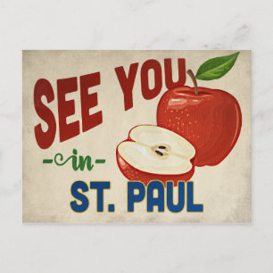 St. Paul Minnesota Apfel - Vintage Reise Postkarte