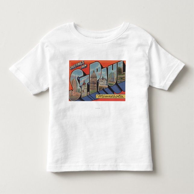 St Paul, Minnesota - große Buchstabe-Szenen Kleinkind T-shirt (Vorderseite)