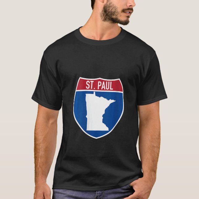 St. Paul Minnesota Karte Autobahnkreuz Sign Sou T-Shirt (Vorderseite)